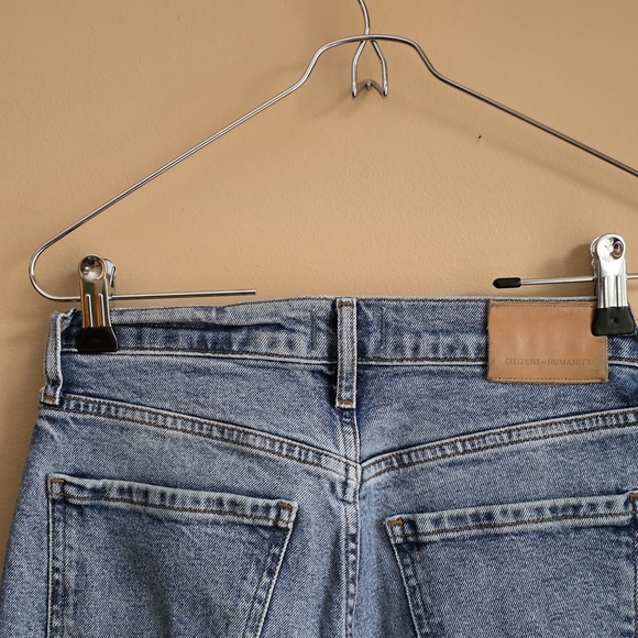 Citizens of Humanity Isola Raw Hem Crop Jeans Sz 24 Blue High Rise Straight Leg - Picture 8 of 9